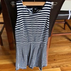 Navy and white stripe dress
